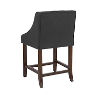 Hadleigh Upholstered Counter Stool 24" High Transitional Tufted Counter Stool With Accent Nail Trim
