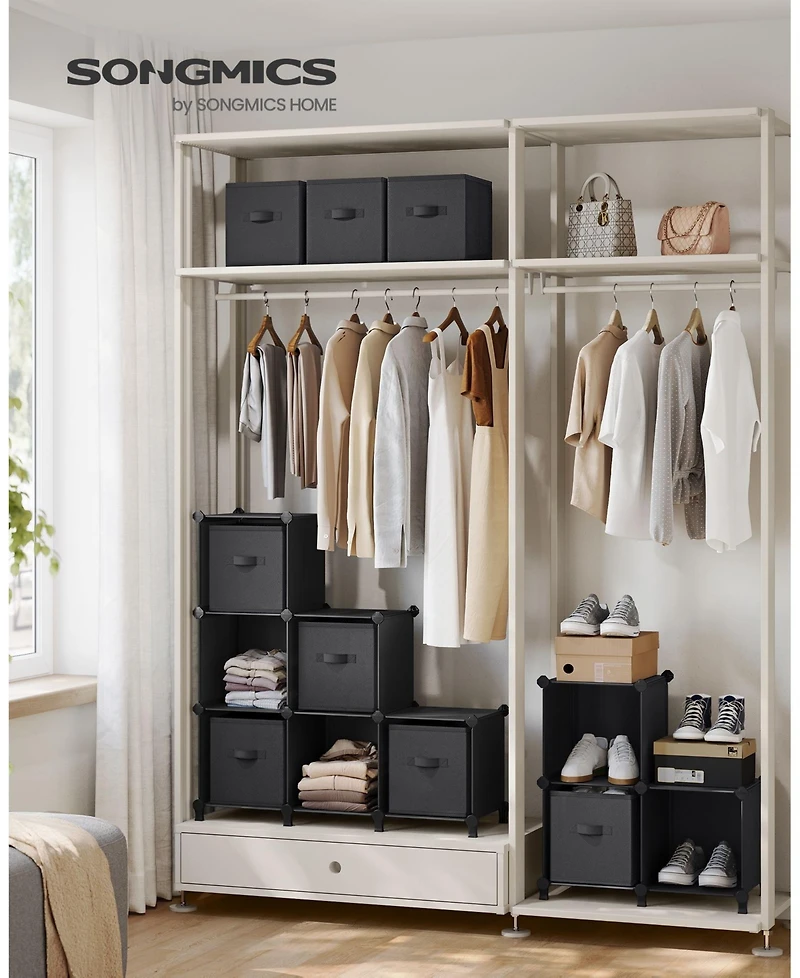 Slickblue Cube Storage Organizer with Storage Boxes, Customizable Shape, Bedroom, Living Room-9 Cubes