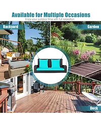 Sugift 2-Person Wicker Hanging Porch Swing with 2 Back Cushions and 1 Seat Cushion
