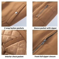 Alpine Swiss Men's Damon Bomber Jacket | Warm Quilted Flight Jacket with Pockets – Stylish Windbreaker for Casual & Layering | Versatile Outerw