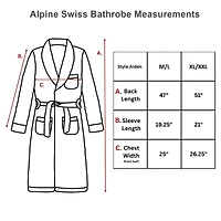 Alpine Swiss Pure Cotton Men Terry Cloth Bathrobe Super Absorbent Hotel Spa Robe