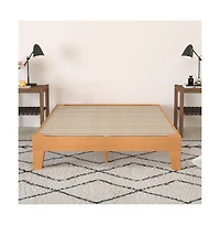 Merrick Lane Eduardo Platform Bed Frame, Solid Wood Frame With Slatted Support