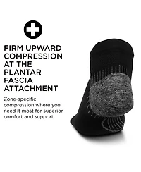 Feetures Men's Plantar Fasciitis Relief Sock Light Cushion No Show Tab- Targeted Compression for Women & Men