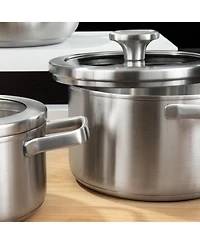 BergHOFF Graphite Recycled 18/10 Stainless Steel Stockpot 8", 3.6qt. With Glass Lid