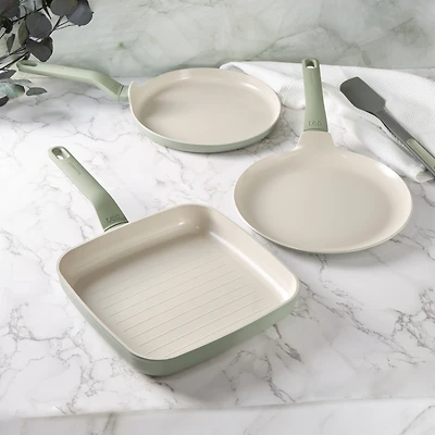 BergHOFF Balance 3Pc Non-stick Ceramic Specialty Cookware Set, Recycled Aluminum