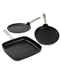 BergHOFF Graphite 3Pc Non-stick Ceramic Specialty Cookware Set, Sustainable Recycled Material