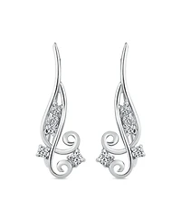 Bling Jewelry Trendy Scroll Swirl Ear Cuff Cartilage Earrings 14K Gold Plated Sterling Silver