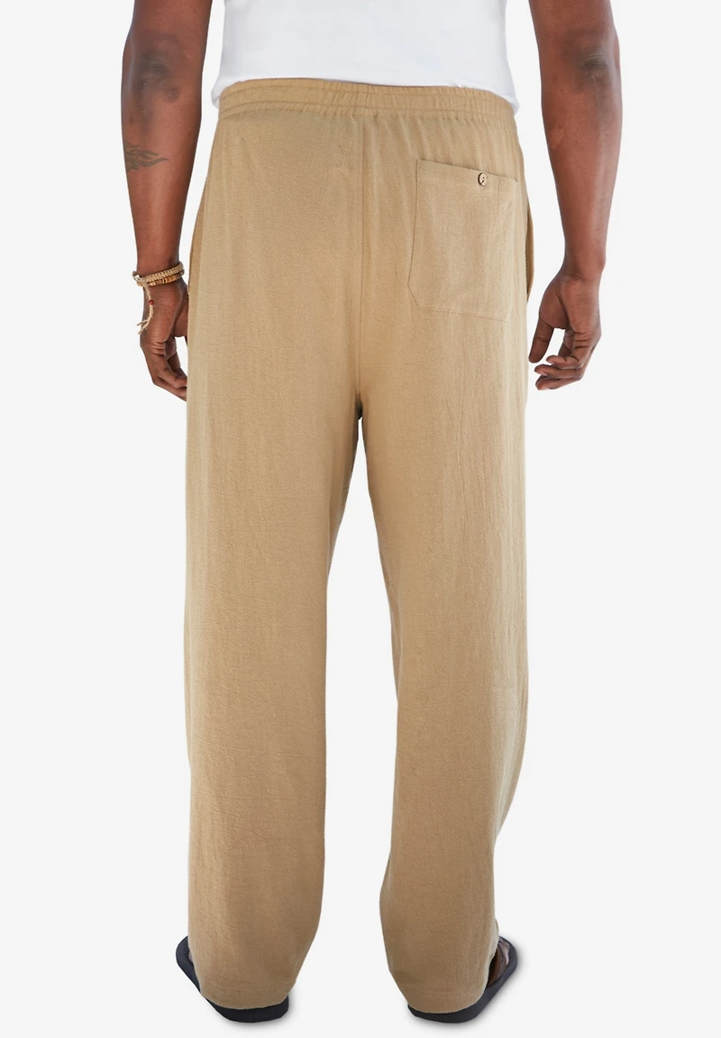 KingSize Big & Tall Elastic Waist Gauze Cotton Pants