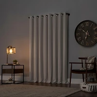 Linen Blend Blackout Grommet Top Curtain