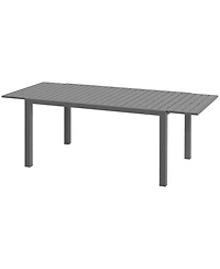 Outsunny Expandable Patio Table for 6-8 People, Aluminum, Gray