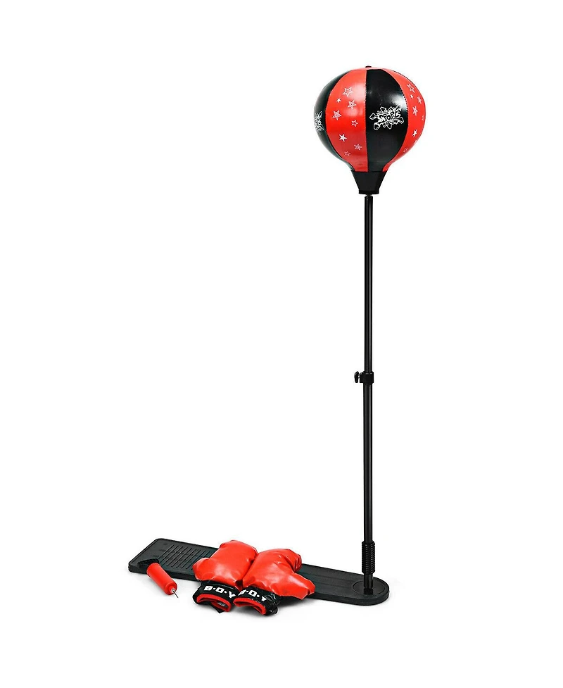 Sugift Kids Punching Bag with Adjustable Stand and Boxing Gloves