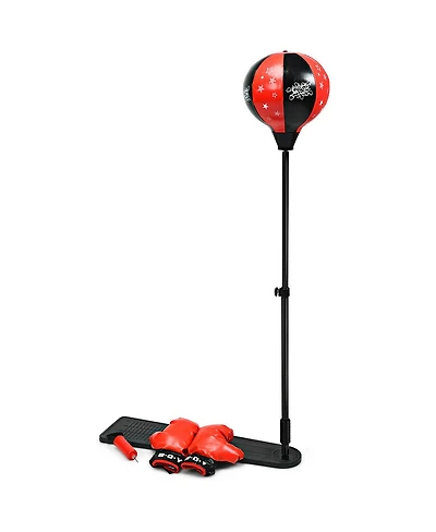 Sugift Kids Punching Bag with Adjustable Stand and Boxing Gloves