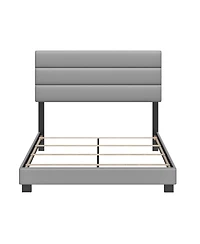 Napoli Leather Upholstered Platform Bed Frame with Tri-Panel Adjustable Headboard - Boyd Sleep