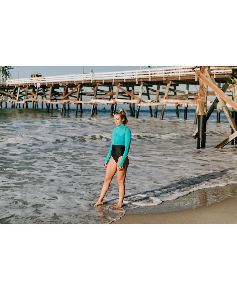 BloqUV Women's Upf 50+ Sun Protective Full Zip Crop Top