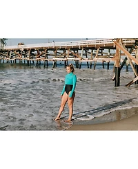 BloqUV Women's Upf 50+ Sun Protective Full Zip Crop Top