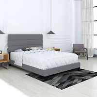 Sicily Linen Upholstered Platform Bed Frame with Adjustable Headboard - Boyd Sleep