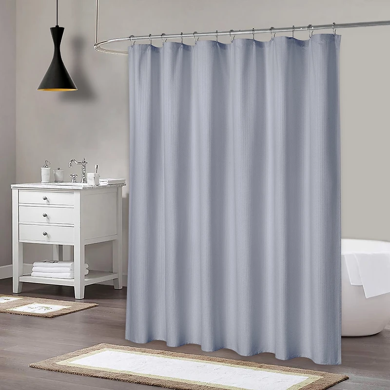 Caromio Soft Embossed Seersucker Microfiber Fabric Shower Curtain or Liner, 72" x 72"