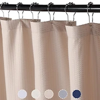 Caromio Soft Embossed Seersucker Microfiber Fabric Shower Curtain or Liner, 72" x 72"
