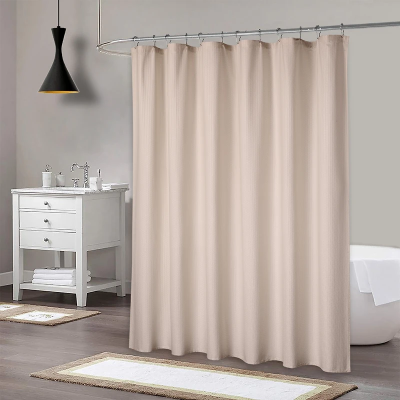 Caromio Soft Embossed Seersucker Microfiber Fabric Shower Curtain or Liner, 72" x 72"