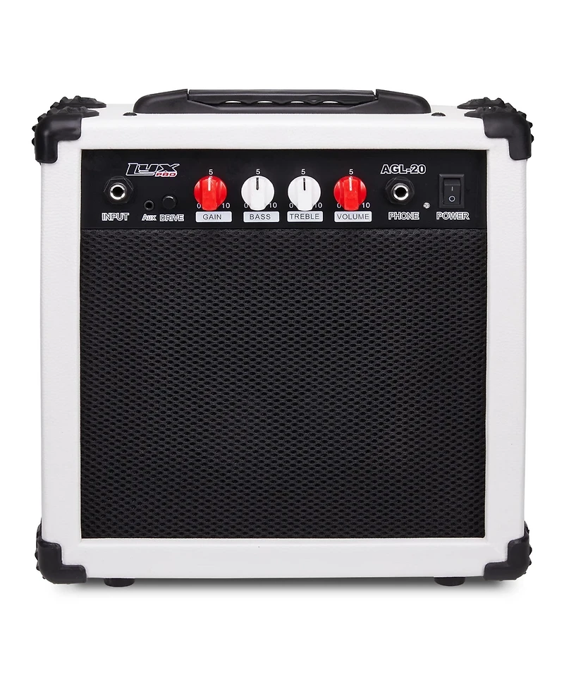 LyxPro Electric Guitar Amp, 20 Watt Guitar Amplifier - Mahogany
