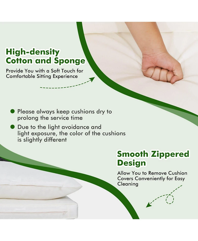 Sugift 5 Piece Outdoor Furniture Set with Solid Tabletop and Soft Cushions