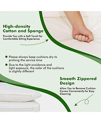 Sugift 5 Piece Outdoor Furniture Set with Solid Tabletop and Soft Cushions