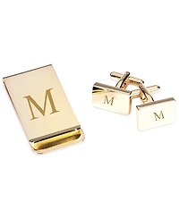 Gold Plated Cufflinks and Money Clip Set