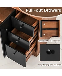 71 Inch Kitchen Pantry with 3 Storage Cabinet and 3 Deep Drawers