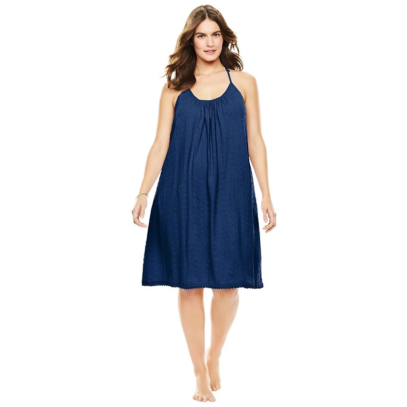 Dreams & Co. Women's Breezy Eyelet Short Nightgown