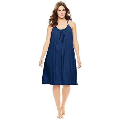 Dreams & Co. Women's Breezy Eyelet Short Nightgown