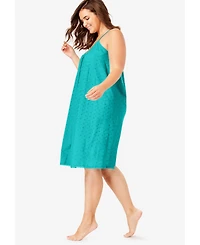 Dreams & Co. Women's Breezy Eyelet Short Nightgown