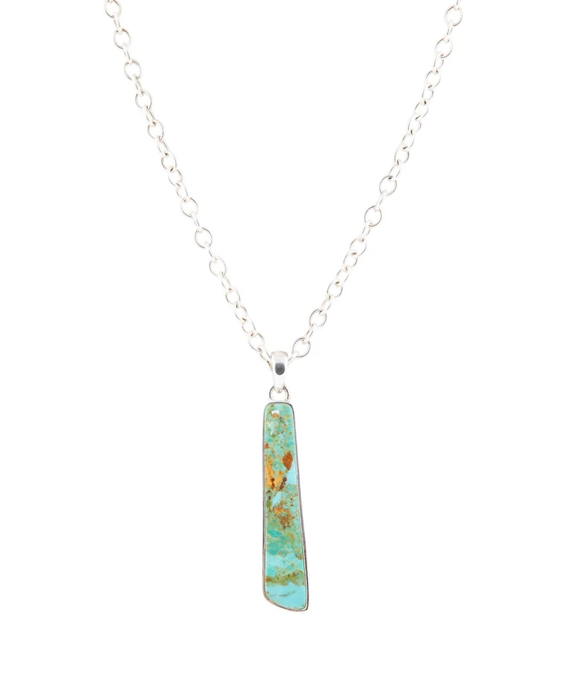 Barse Horned Genuine Turquoise Abstract Pendant Necklace
