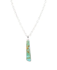 Barse Horned Genuine Turquoise Abstract Pendant Necklace