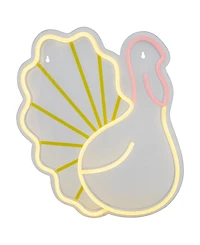 Northlight 15" Led Lighted Neon Style Fall Harvest Turkey Window Silhouette