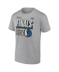 Fanatics Men's Steel Dallas Mavericks 2024 Western Conference Champions Locker Room T-Shirt