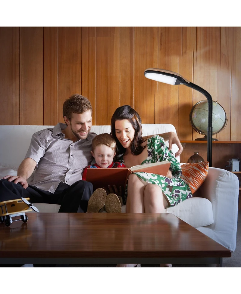 Litespan 53" Dimmable Led Reading Task Lamp with Height Adjustable Gooseneck Head