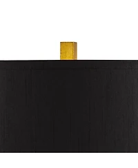 Possini Euro Design Zeus Modern Mid Century Table Lamp 28 1/2" Tall Sculptural Gold Leaf Metal Black Drum Shade Bedroom Living Room Bedside Night
