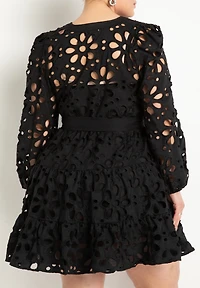 Eloquii Plus Tiered Eyelet Mini Dress