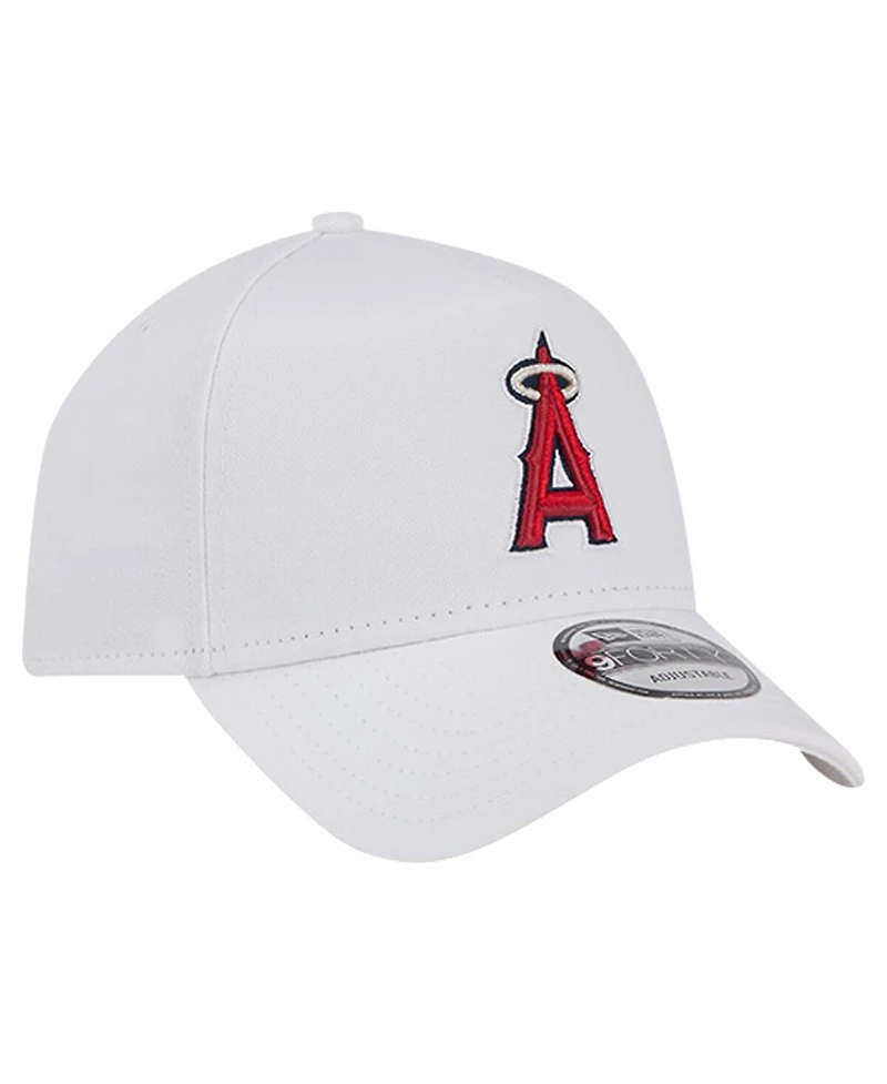 New Era Men's White Los Angeles Angels Tc A-Frame 9FORTY Adjustable Hat