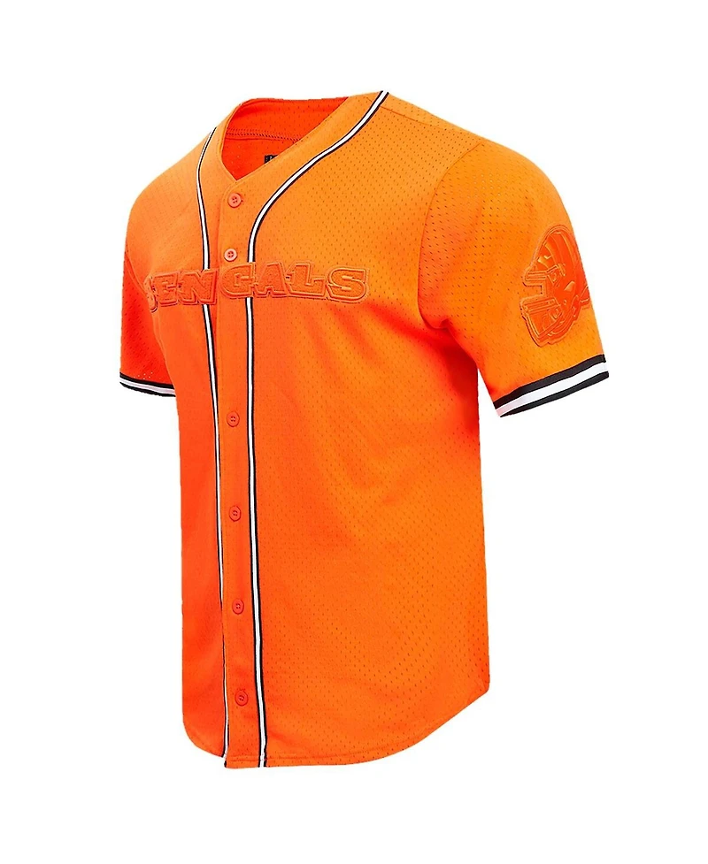 Pro Standard Men's Orange Cincinnati Bengals Triple Tonal Mesh Button-Up Shirt