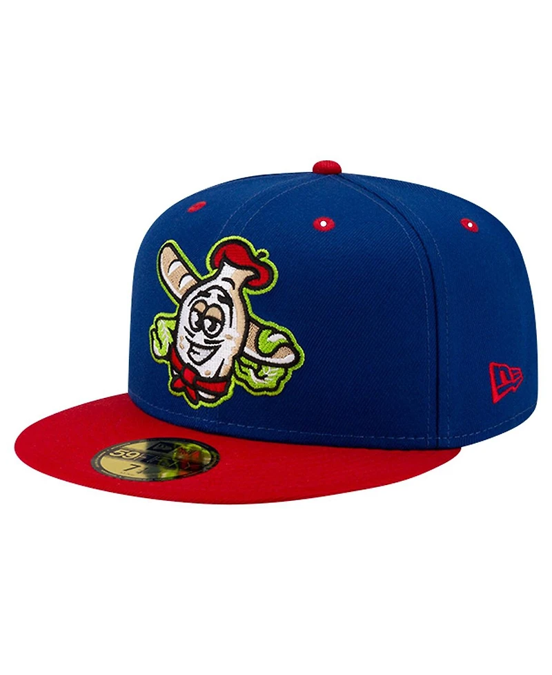 New Era Men's Blue Akron RubberDucks Theme Night Akron White French 59FIFTY Fitted Hat