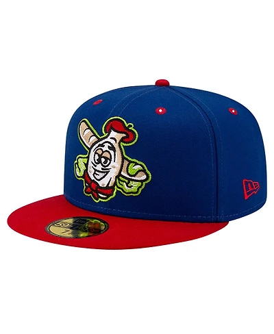 New Era Men's Blue Akron RubberDucks Theme Night Akron White French 59FIFTY Fitted Hat