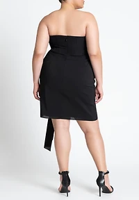 Eloquii Women's Plus Rosette Sash Mini Dress