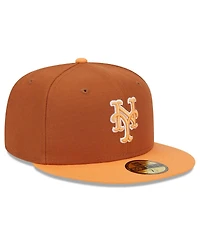 New Era Men's Brown/Orange New York Mets Spring Color Basic Two-Tone 59FIFTY Fitted Hat