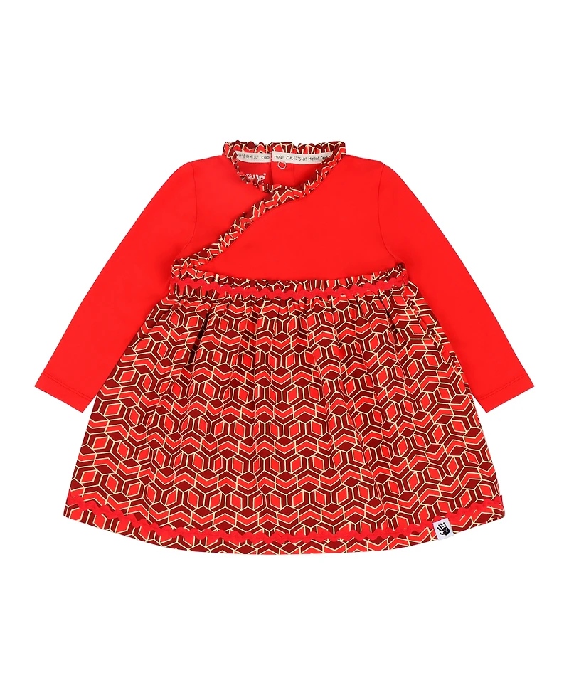 Mixed Up Clothing Infant Girls Long Sleeve Ruffle Trim Dress and Bloomer Set