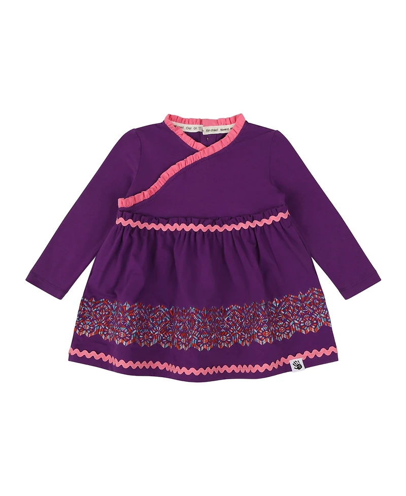 Mixed Up Clothing Infant Girls Long Sleeve Ruffle Trim Dress and Bloomer Set