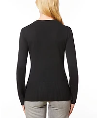 Melissa Paige Women's V-Neck Wide-Hem Wide-Cuff Sweater