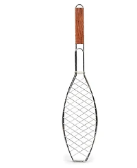 Rsvp International Rosewood Wire 26"x6"x2" Bbq Fish Basket
