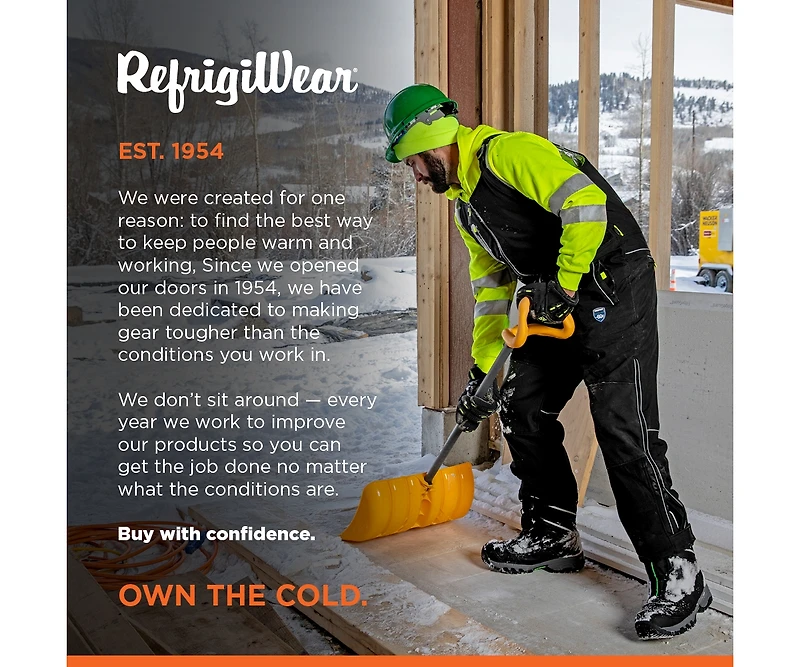 RefrigiWear Men's HiVis Hooded Sweatshirt - High-Visibility, Insulated Work Hoodie, Reflective, Warm, Durable, Cold-Weather Safety Gear