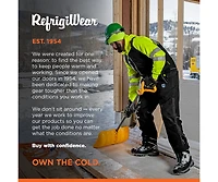 RefrigiWear Men's HiVis Hooded Sweatshirt - High-Visibility, Insulated Work Hoodie, Reflective, Warm, Durable, Cold-Weather Safety Gear
